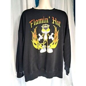 Cheetos Flamin’ Hot Sweatshirt Mad Engine Mens Large Black